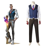 Game Valorant Agents Chamber Cosplay Costume Outfits Men Adult Chamber Uniform Full Set Halloween Carnival Chamber Suit
