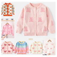 (Hàng cao cấp 0-8 tuổi) Áo cardigan cho bé gái áo khoác len lông thỏ dày dặn phong cách Hàn Quốc cực