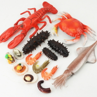 仿真大螃蟹龍蝦模型假河蝦海參塑料兒童玩具餐廳海鮮裝飾擺件道具