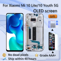 Super AMOLED For Xiaomi Mi 10 Lite 5G LCD 10 Touches Screen Replacement For Xiaomi Mi 10 Youth 5G LCD Touches Screen