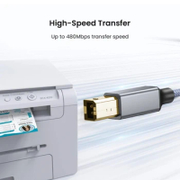 USB A to B Cable USB Printer 2.0 USB B Cable High-Speed Printer Cord Compatible with Hp Canon Brother Epson Lexmark Xerox Dac