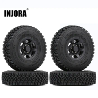 INJORA 4PCS 1.55 Beadlock Plastic Wheel Rim Tires for RC Crawler Car AX90069 Tamiya CC01 LC70 MST JIMNY 1/18 Aixal UTB18 Capra
