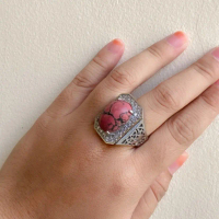 Cincin Batu Borneo Pria / Cincin Batu Akik Pria / Cincin Ring Persegi Panjang Batu Borneo Bulat / Ci