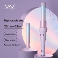 Vivid &amp; Vogue Automatic Hair Curler 3Gen 4Gen Ceramic Curling Iron Automatic Rotation 28mm 32mm