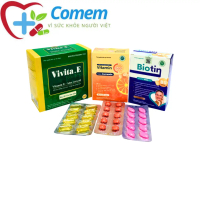 Combo Vitamin E Vivita.E + Vitamin C 500 + Biotin B5 Hỗ Trợ Đẹp Da, Khỏe Tóc
