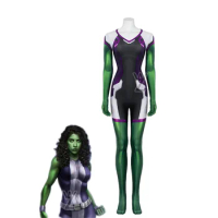 Newest She Hulk Cosplay Costume Sexy Jumpsuits Jennifer Susan Walters Cosplay Women Halloween Costumes Elastic Bodysuit