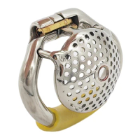 Flat Cage Stainless Steel Small Size Male Chastity Device, Honeycomb Cock Cage, Penis Ring Lock, Chastity Belt, Penis Sleeves
