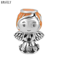 HMSFELY angel Beads For Charm Women Bracelet Jewelry Making Accessories Bead 316l Stainless Steel Beads