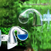 Glass Aquarium CO2 Indicator Fish Tank Liquid Tester Monitor Plants Grass CO2 System Drop Checker For Fish Tank Aquatic Planted