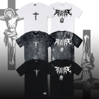 BEHIND เสื้อยืด  HANGMAN  แขนสั้น แขนยาว แนวสตรีท Oversize เสื้อยืดชาย หญิง