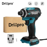 Drillpro Brushless Electric Screwdriver Cordless Speed Impact Wrench Rechargeable Hand Drill Power Tool For 18V Battery
