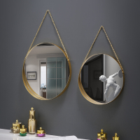 (Penjual jujur) cermin hiasan Nordic besi tempa bulat dinding dipasang bilik mandi asrama hiasan rumah mencari kaca Washstand cermin solek