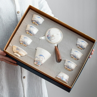 羊脂玉瓷功夫茶具套裝家用德化白瓷定制辦公客廳茶杯蓋碗茶壺禮品