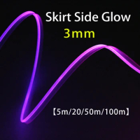 Optic Fiber Lights Skirt Side Glow Fiber Optic Cable 3.0mm Diameter 5 Meters Optic Fiber Lighting Car Decorative Night Light