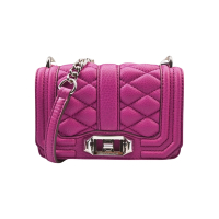 REBECCA MINKOFF MINI LOVE CROSSBODY肩/斜背包(迷你/桃紅玫瑰)  (展示品-內裡溢膠髒污)