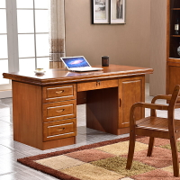 純實木辦公桌帶抽屜電腦臺式桌簡約書房書桌臥室學習桌家用寫字臺