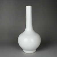 晚清民窯白釉膽瓶小花瓶古玩古董陶瓷器手工仿古老貨收藏擺件