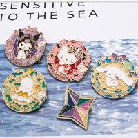 Pin Bros Emas Gold Sanrio Kuromi Pochacco Cinnamaroll Hello Kitty