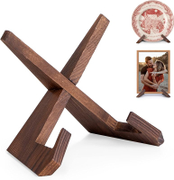 Plate Stand for Display - 6.5 Inch Plate Holder Display Stand Wooden Picture Frame Holder Decorative