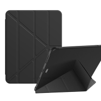 VXTRA氣囊防摔 2021 iPad 9 10.2吋 Y折三角立架皮套 內置筆槽(經典黑)