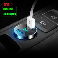 3.1A Dual USB Car Charger LED Display for Toyota RAV4 2013 2014 Camry 2012 Vios 2008 Honda Accord FIT CITY CRV LADA VW