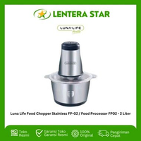 Luna Life Food Chopper FP-02 / Food Processor FP02 - 2 Liter Stainless / Kaca Stainless