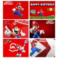 Super Brother Mario Theme Party Backdrops Kids Birthday Party Photo Decoration Photography Ocean Flower Background Decoration