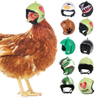 New Chicken Helmet Funny Bird Hat Protection Chicken Headgear Safety Helmet Sun Rain Protection Cap duck hens Small Pet Supplies