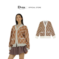Áo Khoác Cardigan Privé Họa Tiết Monogram Màu Cashew-DVRK-22SS