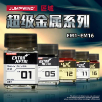 JUMPWIND EM01-16 Model paint EXTRA METAL Super metallic paint Suitable for spraying and coloring of various models 18ml 11