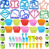 Plastic Sandwich Cutters Set for Children Kids Food Cookie Bread Mold Maker Fruit Vegetable Shapes Cutting Mould Baking Tools