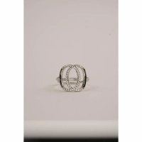 HANARU A13 雙環晶鑽銀色戒指 1pc