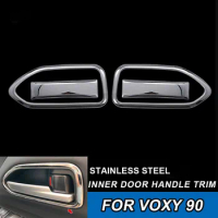 4Pce Inner Door Handle Trim For Toyota Voxy 90 2022 Interior Accessories Stainless Steel Chrome Styling For Toyota Voxy Noah 90