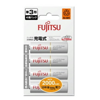 FUJITSU 富士通 3號 2000mAh 充電電池 4入 / 卡