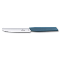 【Victorinox 瑞士維氏】SWISS MODERN 蕃茄刀和餐刀 11cm-藍 (6.9006.11W2)