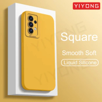 A52 A53 Case YIYONG Square Soft Liquid Silicone Cover For Samsung Galaxy A52 s A52s A53 A54 A55 5G A 55 54 53 52 Phone Cases