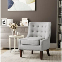 Accent Chair, Mason Transitional Accent Chair, Light Grey Fabric, Living Room Furniture Lounge Sofa Nordic Sofa