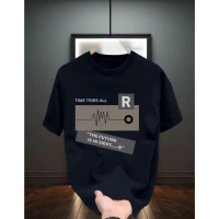 Áo thun 100% cotton thiết kế in hình, unisex cặp đôi, cổ tròn hiphop, nam nữ Mỹ thời trang rộng rãi 