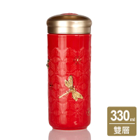 乾唐軒活瓷 | 蜻投意合隨身杯 / 大 / 雙層 / 鎏金 / 3色 330ml-中國紅鎏金