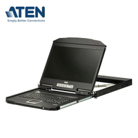 【預購】ATEN CL3100 短機身單滑軌寬螢幕LCD控制端 (USB, VGA)