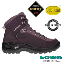 德國LOWA 女 歐洲製造 RENEGADE GTX 中筒防水透氣多功能健行鞋.登山鞋_紫紅/藕粉