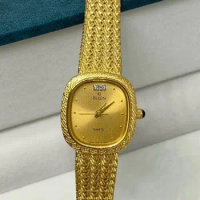 Woven Wheat Ear Chain gold-plating Women's Diamond Watch Vintage elgin