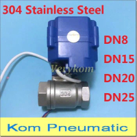 Stainless Steel 304 CWX-15Q/N Automatic Motorized Ball Valve DN15 DN20 DN25 Water Gas Air 5V 12V DC 24V 220V CR01 CR02 CR03 CR05