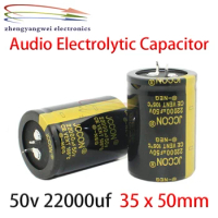 10pcs 35x50mm black 22000uf 50v Audio Electrolytic Capacitor For Hifi Amplifier Low