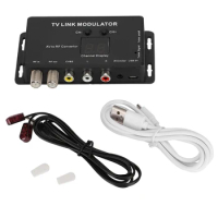 TM70 UHF TV LINK Modulator AV to RF Converter IR Extender with Channel Display USB 5V