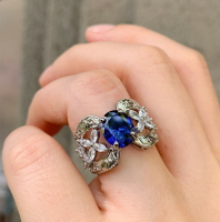 仿真紅寶石食指戒指女個性潮人冷淡 高級 小眾彩色寶石鑲嵌指環