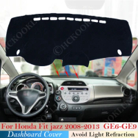 Polyester for Honda Fit Jazz 2008~2013 Car Accessories Dash Board Sunshade Carpet GE6 GE7 GE8 GE9 Dashboard Cover Protective Pad