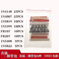 Diode Chỉnh Lưu Cắm Trực Tiếp, 1N4007, Gói Linh Kiện Diode Thông Dụng, 100 Miếng, 1A/1200V
