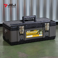 【JEJ】TK-470黑武士鋼製雙層分隔式手提工具箱-47x24x18cm(手提箱 零件箱 置物箱 置物盒)