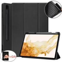 For Samsung Galaxy Tab S8 Plus 5G 12.4"2022 Slim Magnetic tablet cover For Samsung Tab S7 FE S7 plus TPU back with pencil holder